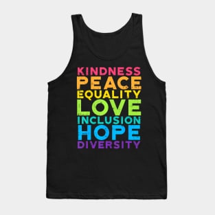 Kindness Peace Equality Rainbow Gay Black Pride Lgbt Tank Top